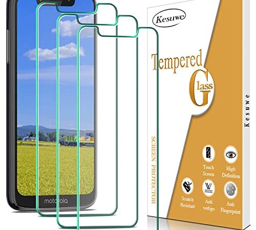 [3-Pack] Kesuwe Screen Protector For Motorola Moto G7 Play, G7 Optima Tempered Glassr, 9H Hardness, Anti-Scratch, Bubble-Free, Easy to Install