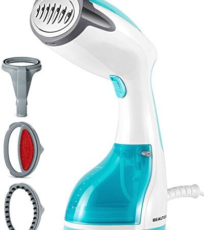 BEAUTURAL 1200-Watt Handheld Steamer for Clothes, 30-Second Heat-up, 8.79-Ounce Water Tank, Aqua