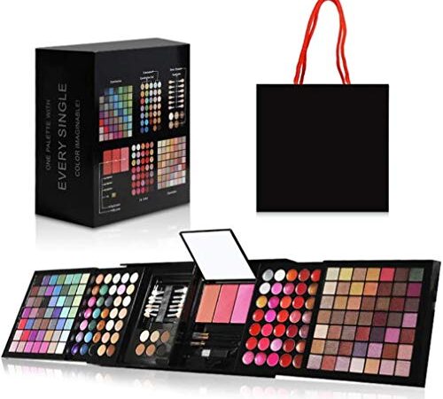 Hotrose Full 177 Color Eyeshadow Palette Blush Lip Gloss Concealer Kit Beauty Makeup Set,All-in-One Makeup Kit with Mirror, Applicators