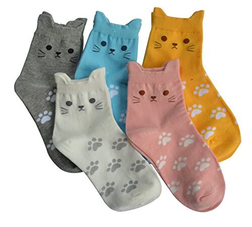 Jeasona Cat Socks for Women Cotton Cute Funny Animal Socks Xmas Gifts for Women (Cute Cat)