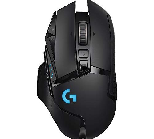 Logitech G502 Lightspeed Wireless Gaming Mouse, 25K Hero Gaming Sensor, 25600 DPI, RGB, Ultra-Light, 11 Programmable Buttons, Long Life Battery, PowerPlay-Compatible, PC - Black