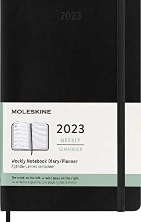 Moleskine Classic 12 Month 2023 Weekly Planner, Soft Cover, Large (5" x 8.25"), Black