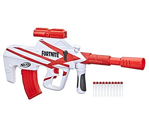 NERF Fortnite B-AR Motorized Dart Blaster -- Fortnite Converge Wrap, Motorized 10-Dart Blasting, 10-Dart Clip, 10 Official Elite Darts