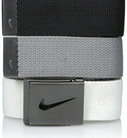 Nike Men's 3 Pack Web, White/Gray/Black, One Size