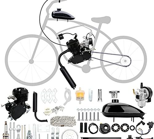 Niome 80cc 2-Stroke Bicycle Gasoline Engine Air-Cooled Motor Kit for Motorized Bicycle Push Bike Black