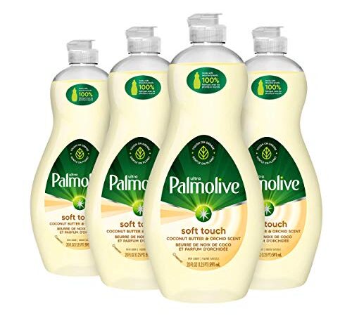 Palmolive Ultra Liquid Dish Soap, Soft Touch Coconut butter and Orchid Scent, 591 ml, Pack Of 4, Amazon Exclusive