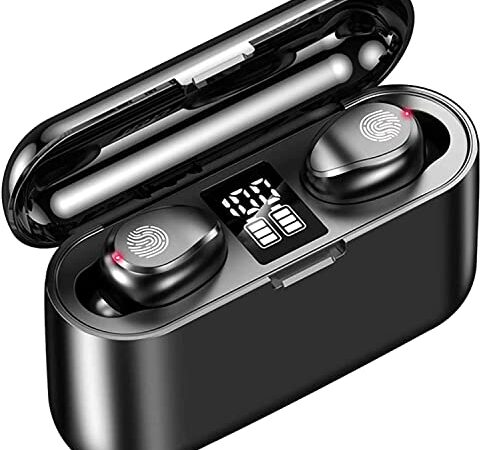 Richenad Wireless Earbuds, Bluetooth 5.1 Graphene Bass Hi-Fi Headphones with 1500mAh LED Charging Case, IPX7 Waterproof In-Ear Headphones 60 Hours Playtime, Binaural Noise Cancelling Stereo Headphones