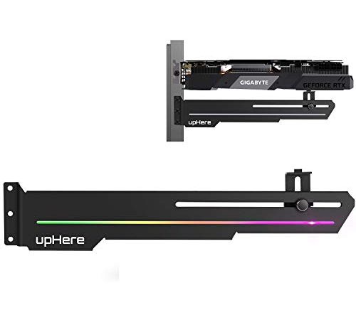 upHere Rainbow Colorful LED Effec Graphics Card Holder/Holster Bracket,Adjustable Length and Height Support，GS05CF