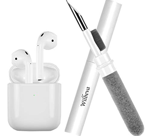 Wilbeva Cleaner Kit for Airpods, Bluetooth Earbuds Cleaning Pen for Airpods Pro 1 2 3 Samsung MI Android Earbuds, 3 in 1 Compact Multifunctional Headphones Case Cleaning Tools with Soft Brush