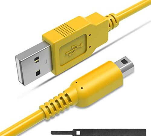 [2 Pack] 5FT 3DS USB Charger Cable Charging Cord Yellow, Power Charging Cable for Nintendo 2DS / 3DS / 3DS XL/DSi/DSi XL/New 2DSLL