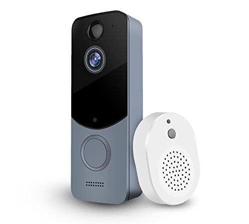 2022 New Wireless Video Doorbell Camera,Camera Doorbell with Wireless Chime,Free Cloud Storage,PIR Motion Detection,HD Video,2 Way Audio, IP65 Weatherproof, Night Vision Wireless Doorbell