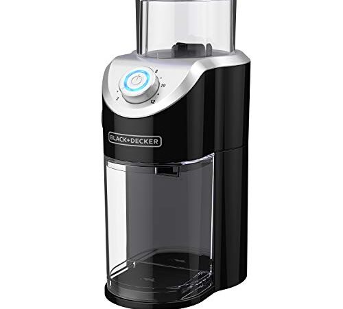 Black & Decker Burr Mill Coffee Grinder, CBM310BD, Removable Grounds Container