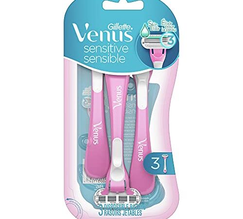 Gillette Venus Disposable Razors For Women, Venus Sensitive Womens Razors, 3 Count