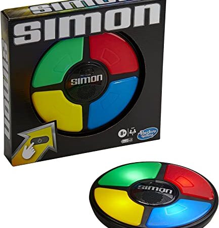 Hasbro Simon Game; Electronic Memory Game for Kids Ages 8 and Up; Handheld Game with Lights and Sounds; Classic Simon Gameplay (E93835L0)