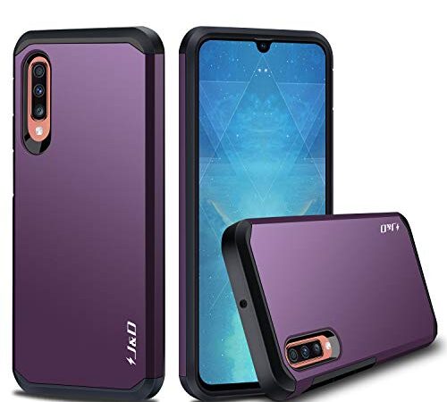 J&D Case Compatible for Galaxy A70 Case, Heavy Duty Dual Layer Hybrid Shock Proof Protective Rugged Bumper Case for Samsung Galaxy A70 Case, Purple