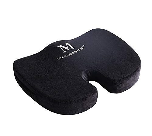 Marina Decoration Memory Foam Comfort Seat Cushion for Office Car Home Chair – Sciatica & Back Pain Relief Pillow - Non-Slip Coccyx Cushion Pad for Tailbone Pain