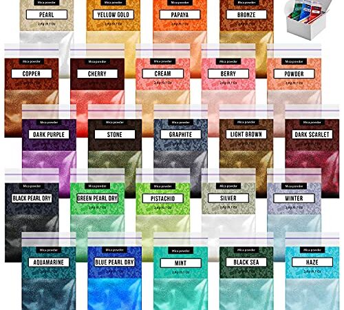 Mica Powder for Epoxy Resin – Pigment Powder for Nails – Epoxy Resin Color Pigment – Soap Making Dye – Mica Pigment Powder 24 Colors Set