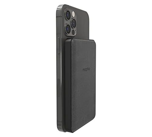 mophie Snap+ Juice Pack Mini - Wireless Portable Magnetic Charger with 5000 mAh Internal Battery, Compatible with MagSafe & Qi-Enabled Smartphones, Works with Apple, Samsung, and Google Phones, Black