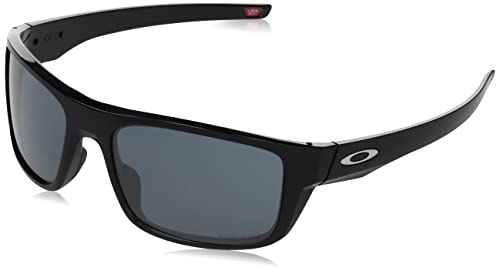 Oakley Men's OO9367 Drop Point Rectangular Sunglasses, Polished Black/Prizm Black, 61 mm