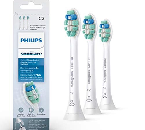 Philips Sonicare Optimal Plaque Control Replacement Brush Heads, White, 3 pack, HX9023/92