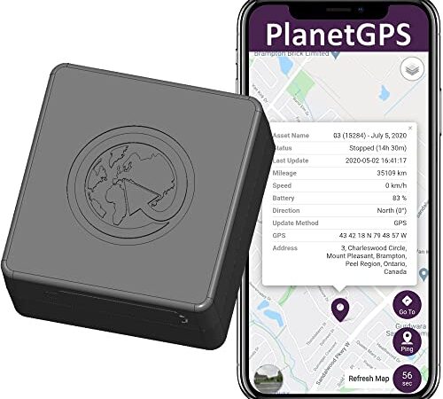 PlanetGPS (Neptune 4G) - No Monthly Fee (1 Year Plan + SIM Card Included) Magnetic Waterproof Real-Time Car GPS Tracker Canada Vehicle Tracking Device (Up to 3 Weeks Battery Life) | In-App Adjustable Update Intervals (From 10 Seconds To 12 Hours)