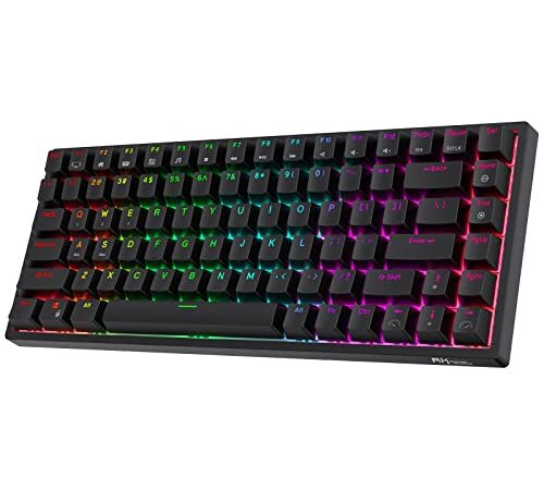 RK ROYAL KLUDGE RK84 Wireless Bluetooth/2.4Ghz 75% RGB Mechanical Gaming Keyboard, Three Modes Connectable Keyboard with Hot-Swappable Tactile Brown Switch