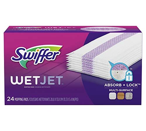 Swiffer Wetjet Mopping Pad, Multi Surface Cleaner Refills For Floor Mop, 24 Count