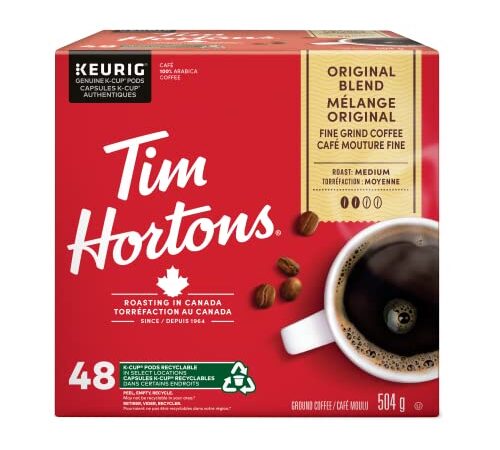 Tim Hortons Original Coffee blend, Single Serve Keurig K-Cup Pods, Medium Roast, 48 Count