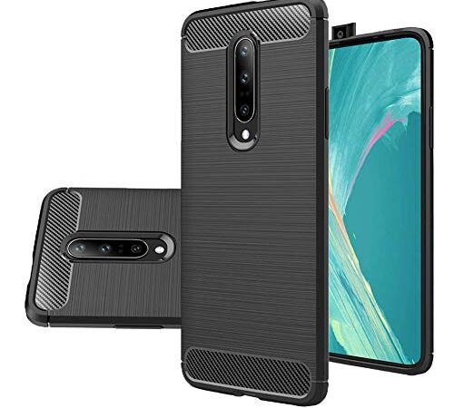 Vultic Carbon Fiber OnePlus 7 Pro Case, Durable [Shock Absorption] Slim TPU Matte Lightweight Thin Bumper Smooth Skin Cover for OnePlus 7 Pro (Black)