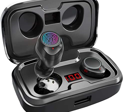 Wireless Earbuds, 100H Playtime Bluetooth 5.3 Touch Control IPX7 Waterproof Ture Wireless Bluetooth Earbuds with LED Digital Display Mic Earphone in-Ear for iPhone Android