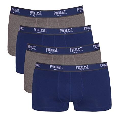 Everlast mens Trunks - 4 Pack Underwear, Grey Combo: Grey/Navy, Medium US