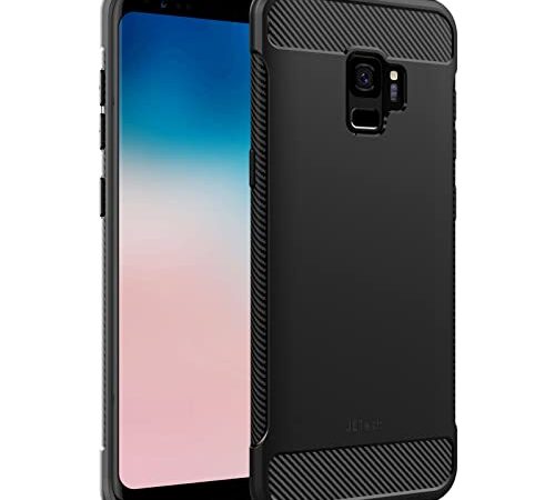 JETech Slim Fit Case Compatible with Samsung Galaxy S9, Thin Phone Cover with Shock-Absorption and Carbon Fiber Design (Black)
