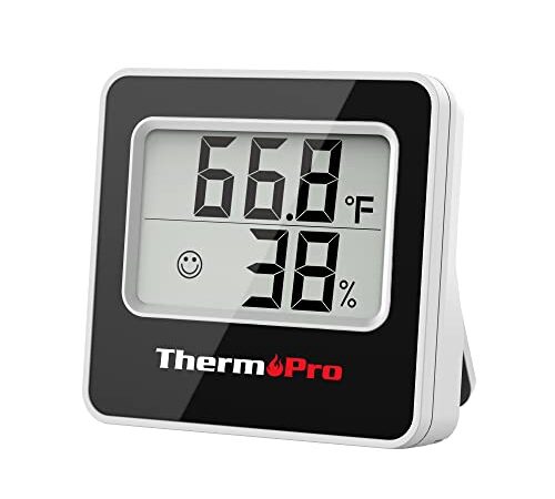 ThermoPro TP157 Hygrometer Indoor Thermometer for Home, Room Thermometer Humidity Meter with Accurate Temperature Humidity Sensor for Greenhouse Baby Room Office-1 Pack