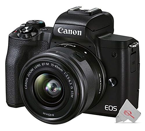 Canon EOS M50 Mark II + EF-M 15-45mm is STM Kit Black (International Version)