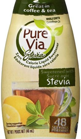 PURE VIA Stevia Liquid, Stevia Drops, Liquid Stevia, Sugar Substitute, 48 mL