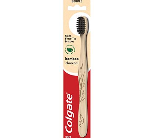 Colgate Bamboo Charcoal Toothbrush, BPA Free, Soft Bristles, 1 Count