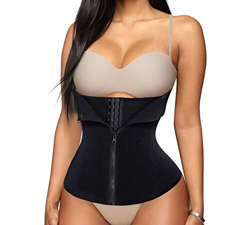 Gotoly Waist Trainer for Women Corset Tummy Control Cincher Weight Loss Workout Trimmer Slimming Girdle Body Shaper (Black, Large)