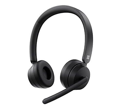 Microsoft Modern Wireless Headset: Teams Certified, on-ear controls, noise-reducing microphone, up to 50hrs battery - Black