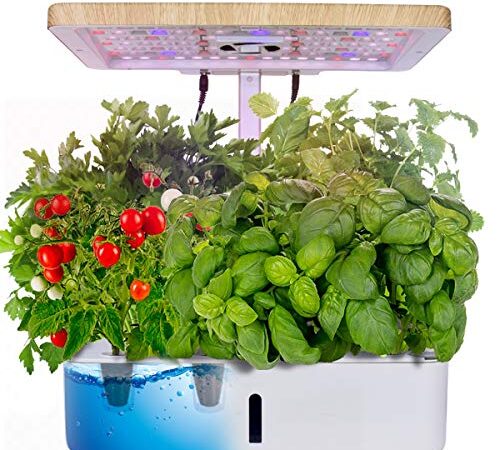 Moistenland Hydroponics Growing System,Indoor Garden,Herb Garden Indoor Kit,with 12 Pods/Water Circulatory System/Growth LED Lights/Vegetable Mode & Fruit Mode/Ideal Gift