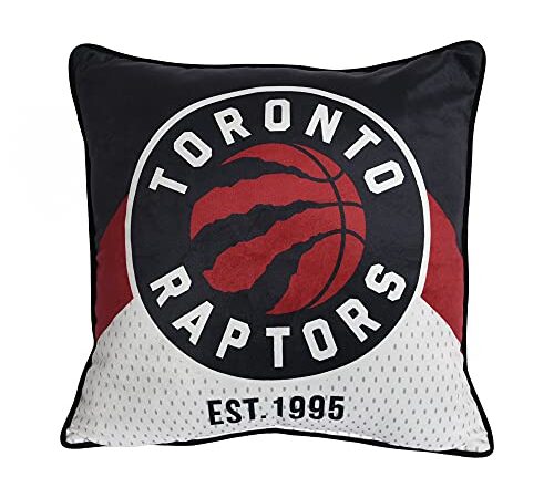 NBA Toronto Raptors Décor Pillow (18 x 18 inch) Chevron Throw Pillow for Couch, Chair or Bed, Basketball Cushion, Red Black and White