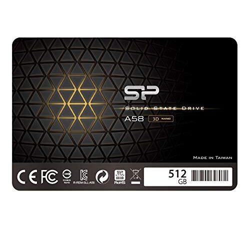 Silicon Power 512GB SSD 3D NAND A58 Performance Boost SATA III 2.5" 7mm (0.28") Internal Solid State Drive (SU512GBSS3A58A25CA)