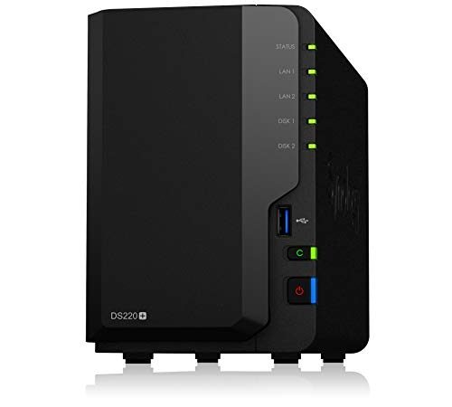 Synology 2 bay NAS DiskStation DS220+ (Diskless), 2GB DDR4