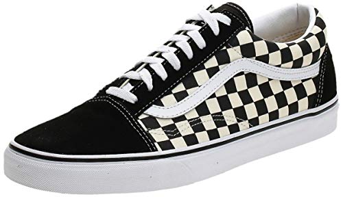 Vans OG Old Skool Primary Check Sneakers (US 10 D Men / 11.5 B Women, Black/White)