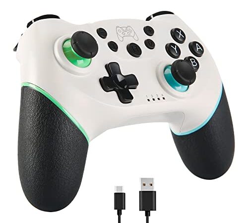 Wireless Pro Controller for Nintendo Switch Sefitopher Bluetooth Switch Pro Controller Gampad Joypad,PC Controller Supports Gyro Axis Turbo and Dual Vibration with Charging Cable (White)