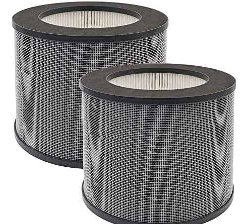 2 Pack Black，Compatible With TaoTronics TT-AP006 Filter，H13 True HEPA，Activated Carbon Filters and High-Efficiency Activated Carbon Pre-Filter 3-in-1