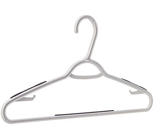 Amazon Basics Plastic Clothes Hanger with Non-Slip Pad, 20-Pack