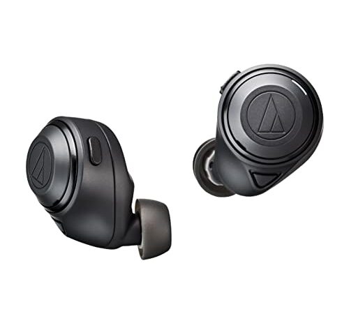 Audio-Technica ATH-CKS50TW Wireless Headphones - Noise Cancelling Earbuds with Long Battery Life and Wireless Charging Case, Black, in-Ear (eartips Included for XS, S, M, L), ATHCKS50TWBK