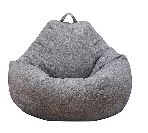 Bean Bag Chair Sofa Cover (No Filler), 39.3x47.2 Lazy Lounger High Back Large Bean Bag Storage Chair Cover Sack for Adults and Kids Without Filling (Dark Gray, XL)