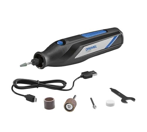 Dremel 7350-5-Cordless Rotary Tool Kit, Includes 4V Li-ion Battery and 7 Rotary Tool Accessories - Ideal for Light DIY Projects and Precision Work