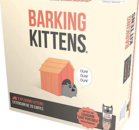 Exploding Kittens : Barking Kittens - Jeu de société - Jeu d'ambiance - À partir de 7 ans - 2 à 5 Joueurs - 15+ Minutes - Version française